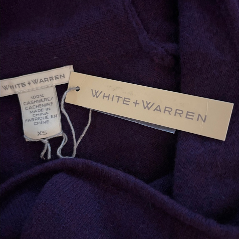 NWT White + Warren 100% cashmere Purple Heather Cowlneck Sweater Dress - Picture 8 of 9